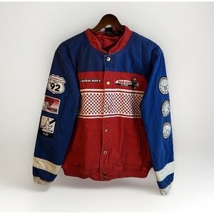MarioKart Bomber Varsity Pit Jacket L/XL Nintendo‎ Blue Red Patches Bob-Omb
